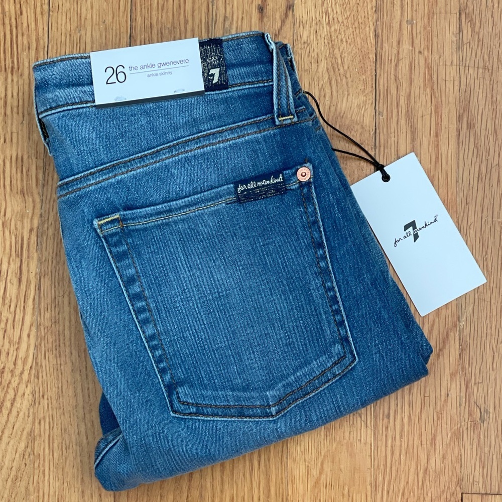 7 FOR ALL MANKIND Ankle Skinny Jeans - Gwenevere Denim Size 26 NEW WITH TAGS